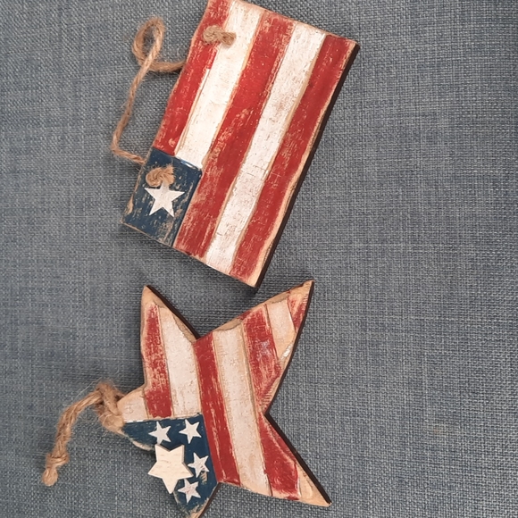 Table Runner Flag Ornament Set USA Americana Patriotic Home Decoration Decor - Picture 5 of 6